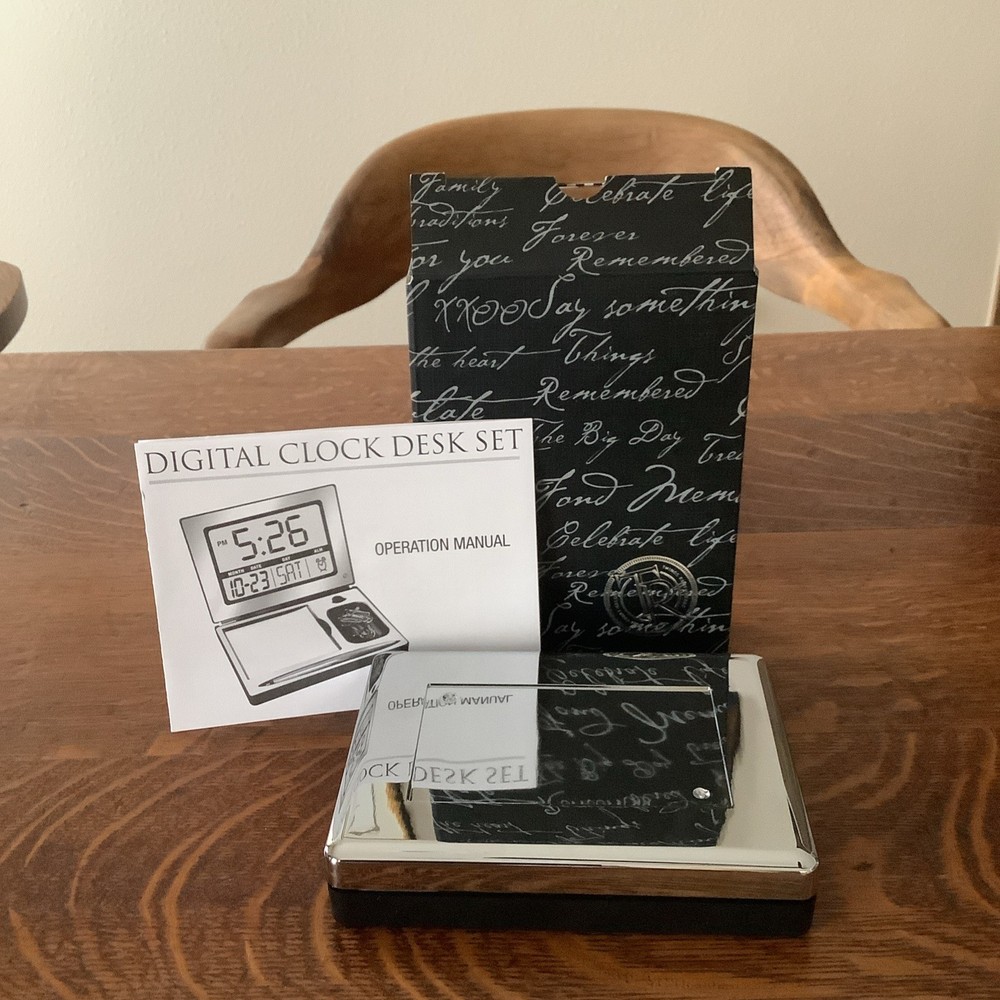 Things Remembered Clock & Pen Set, New In Box