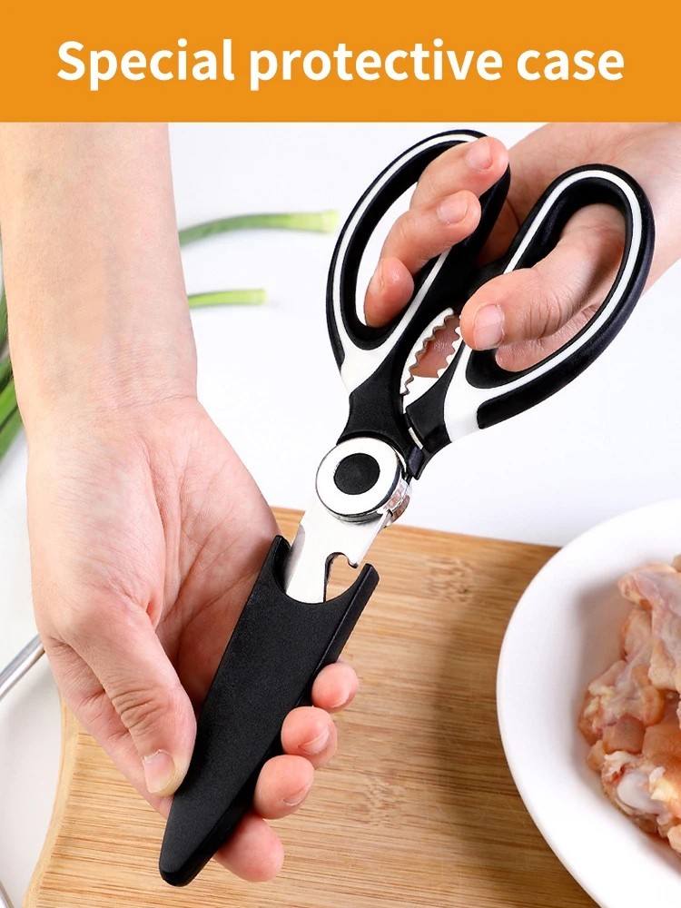 Multifunctional stainless kitchen scissors for fish, veggies, meat bones