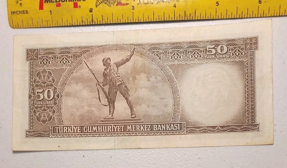 1964 Turkey 50 Lire Note; Pick 175 *Very Fine Clean Note*