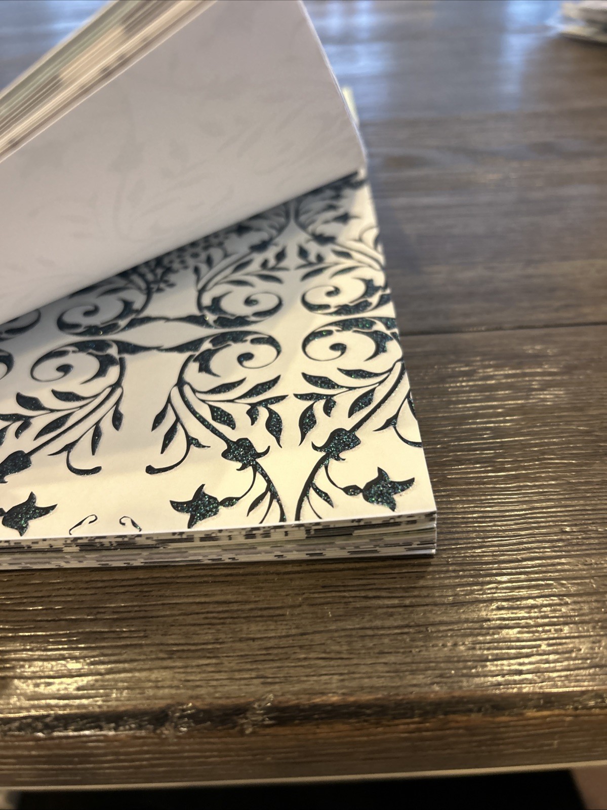 K & Company Scrapbook Glitter Specialty Paper Pad 48 Sheets 12x12 Ivory Black