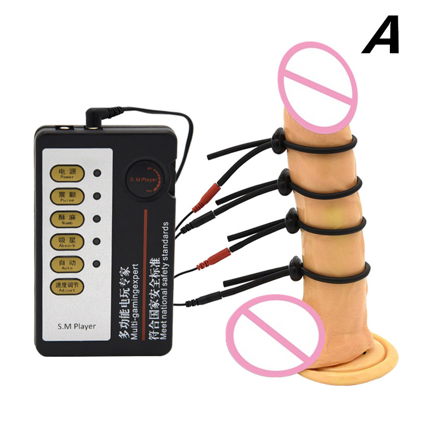 Electtro Shock Ring Physiotherapy Device E Stim Belt Penis Extender Enhancer Kit