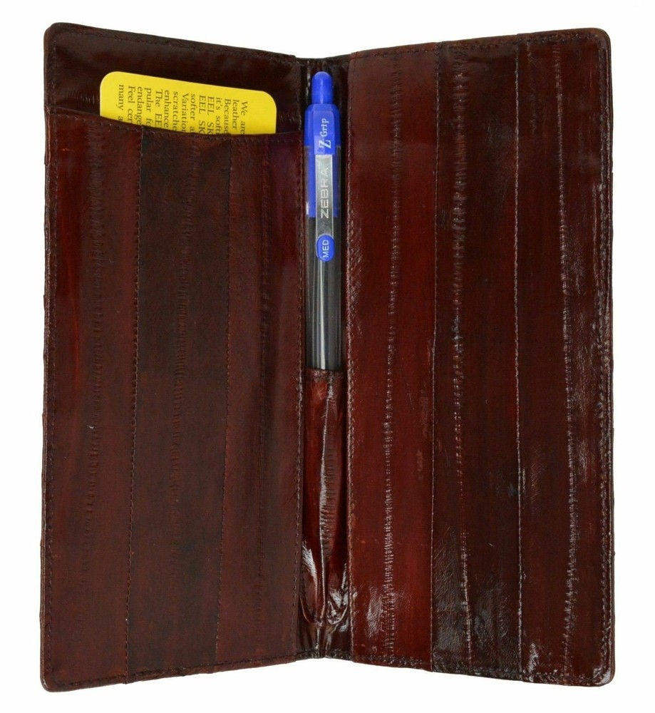 Genuine Eel Skin Simple Basic Checkbook Cover Holder by Marshal®