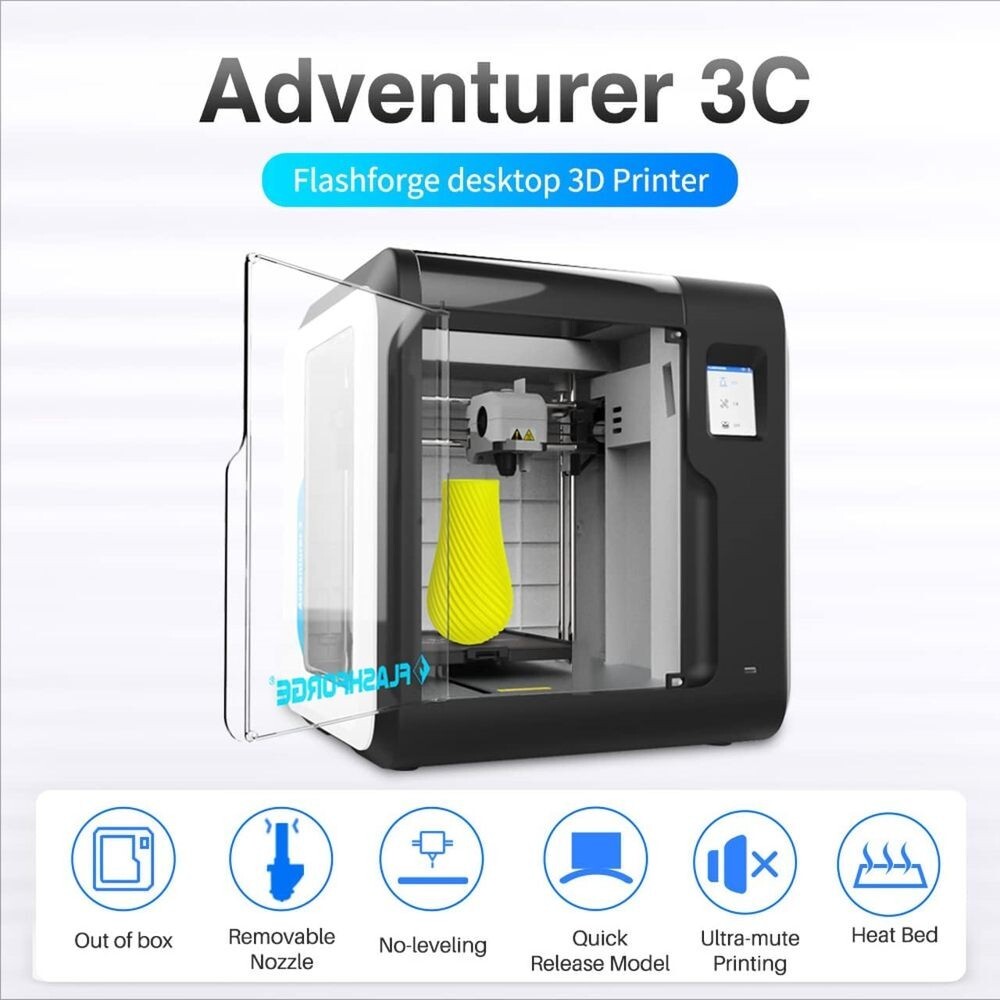【Refurbished】Flashforge Adventurer 3C 3D Printer Fully Enclosed Printing US