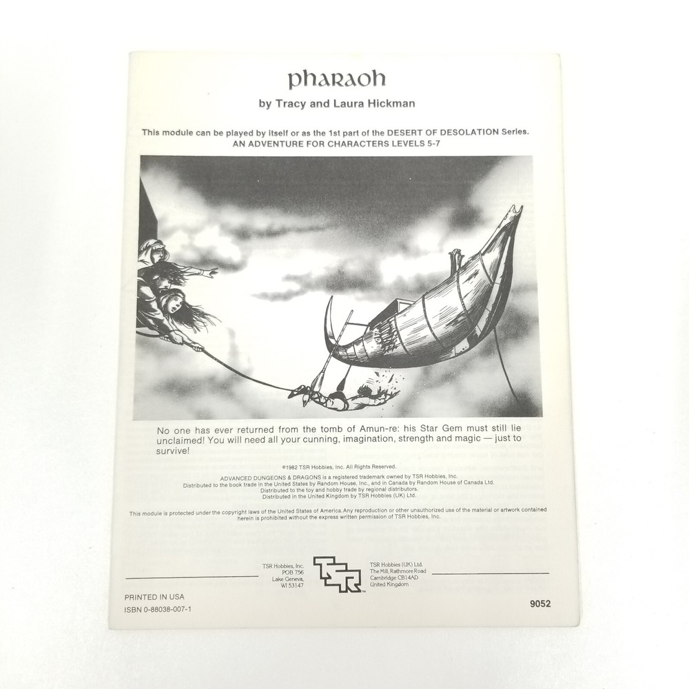 AD&D Pharaoh I3 9052 TSR Both Covers 1st Edition Very Good