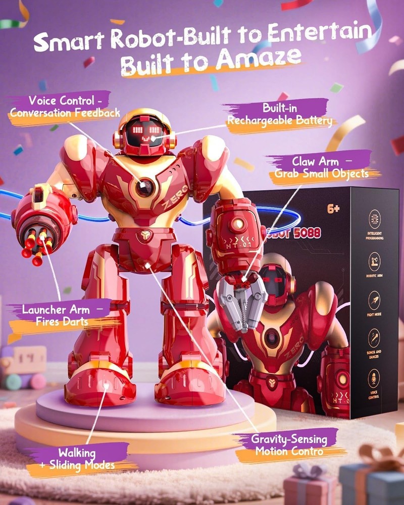 Large Interactive Marvel Robot with Voice Control & STEM Learning for Kids