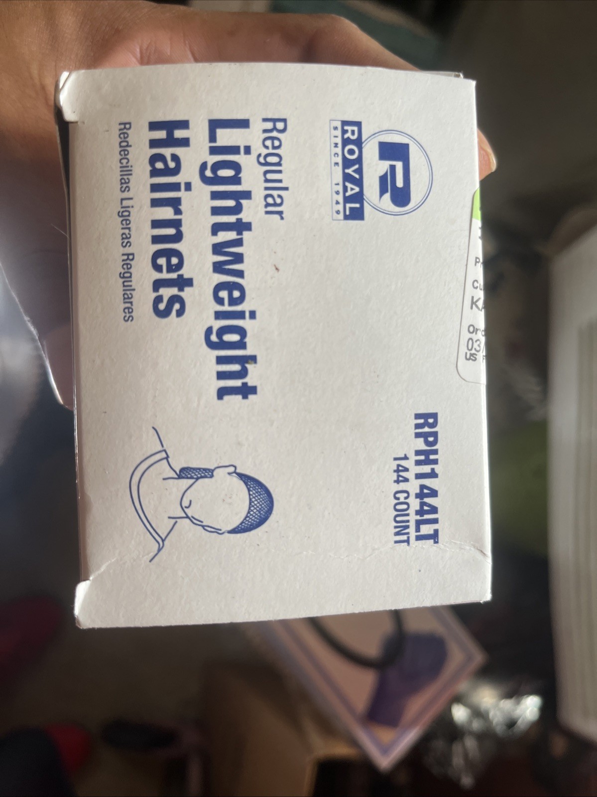 Royal Lightweight Hairnets 24” Black Latex Free RPH144LTDB 1 Boxes (144 count)