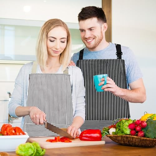 2 Pack Kitchen Aprons, Soft Apron for Restaurant with Adjustable Neck Strap