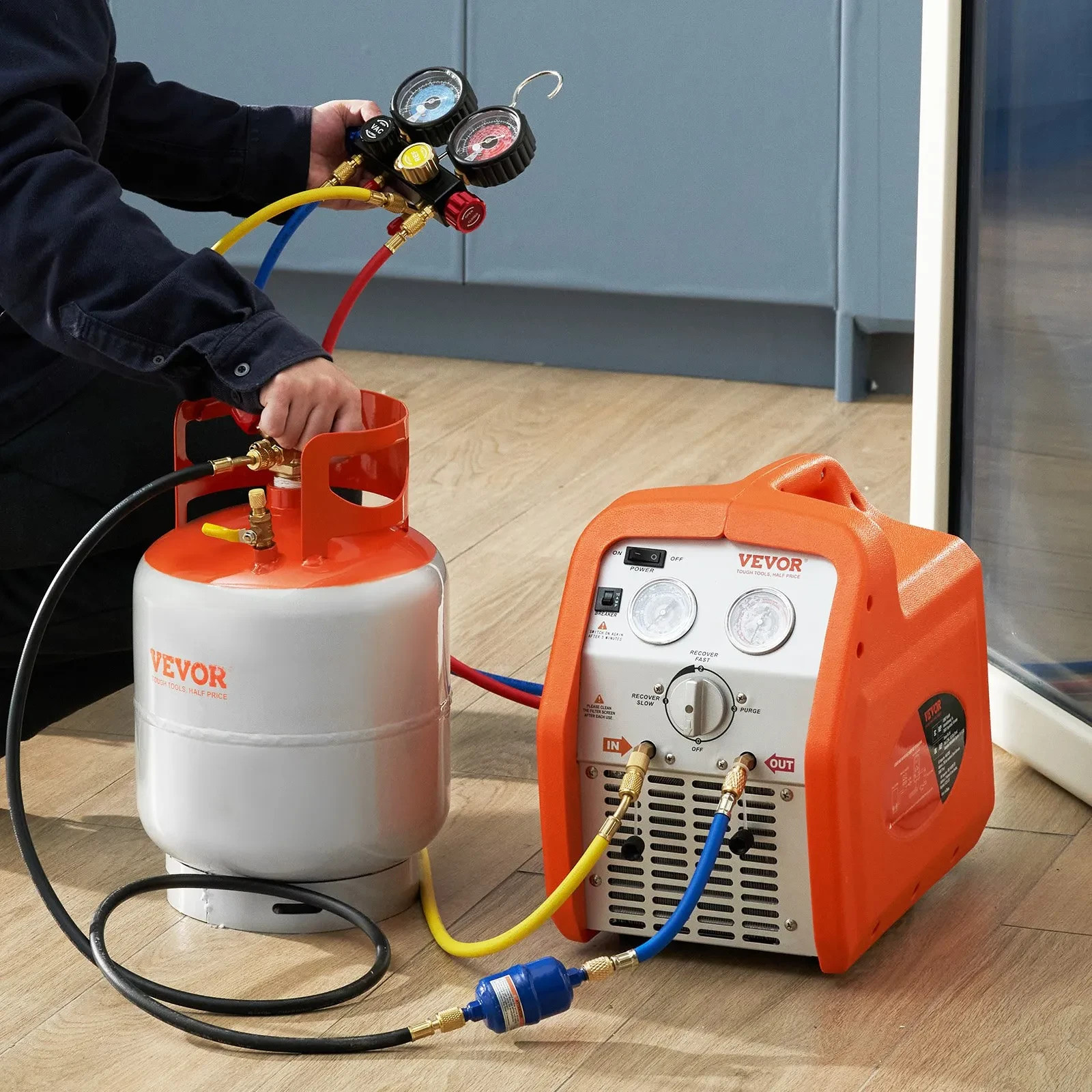 30lb Refrigerant Recovery Tank 400PSI Y-Valve R134A R410A Nitrogen Purged HVAC