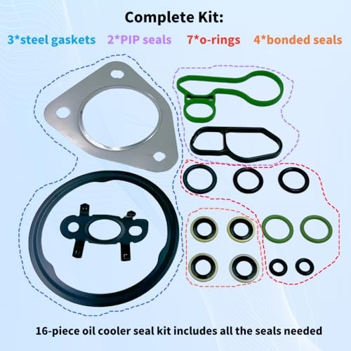 Engine Oil Cooler Gasket Seal Kit Compatible with Select Buick