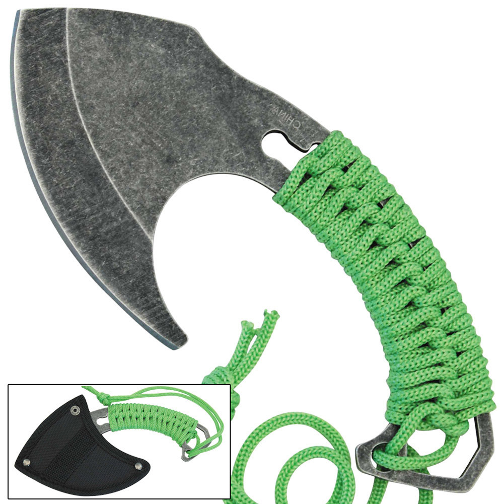7.5" Full Tang Mini Hatchet Axe Hunting Camping Outdoor Fixed Blade + Sheath