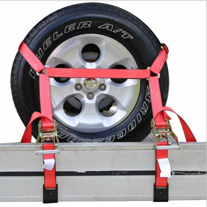 Rail Hook Tie Down Basket Tire Straps Ratchet Assembly Complete Set Silver