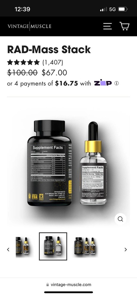 Rad Mass Stack 2 Step Precursor Test Base Muscle Gains By Vintage Muscle 💪🦍💧