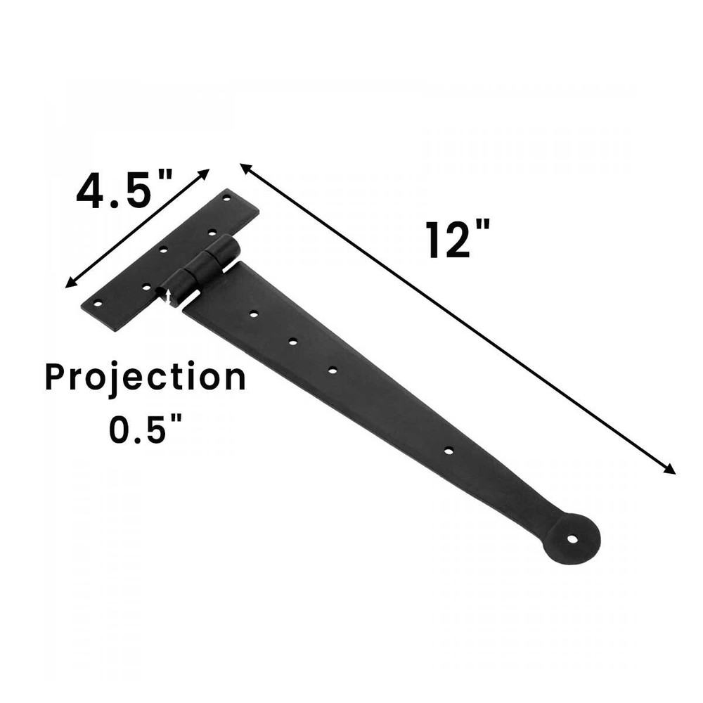 Iron Bean Tee Hinge 12" Black Powder
