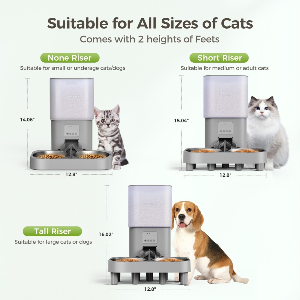 Multiple Pets Cat Litter Box Robot Two-Hole Automatic feeder Smart APP Control