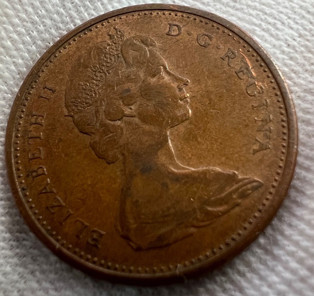 Strike Error - 1965 Canada 1 Cent - Pointed 5, Small Beads