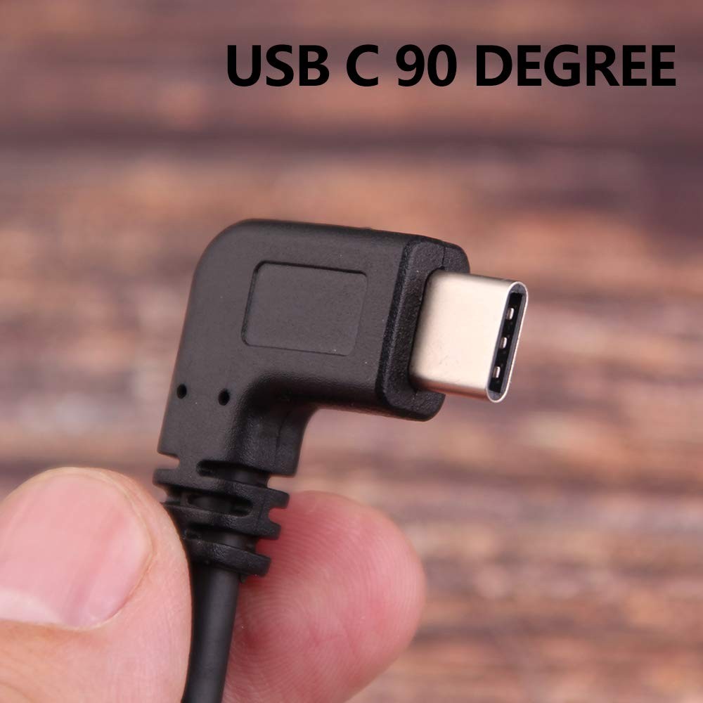 Oxsubor USB C 90 Degree Right Angle Cable Extension 3.0 Type c Black