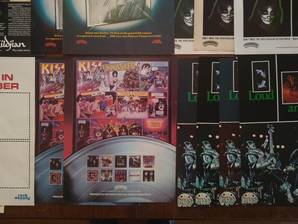 KISS Vintage Various Magazine Adverts 27 total Single sheets.