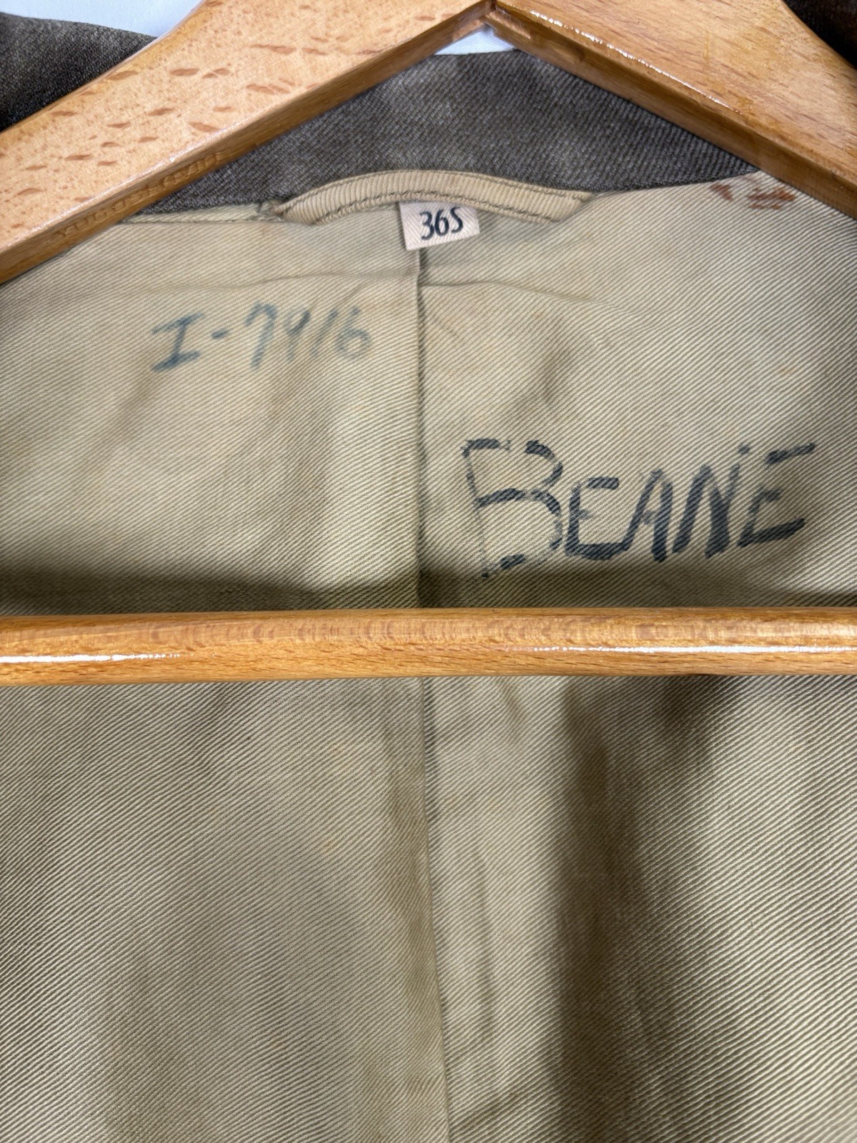 Named WWII 1944 Dated US Army Wool Ike Jacket 36S Original Manly Coats
