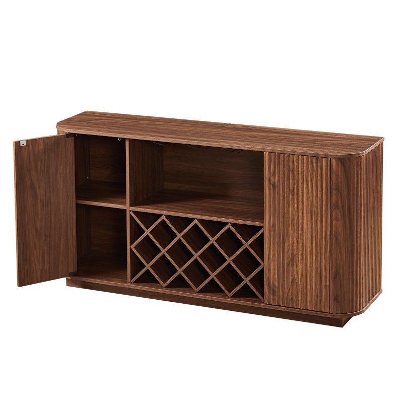 58" Sideboard Buffet Storage Cabinet Console Table, Wine Rack Adjustable Shelves
