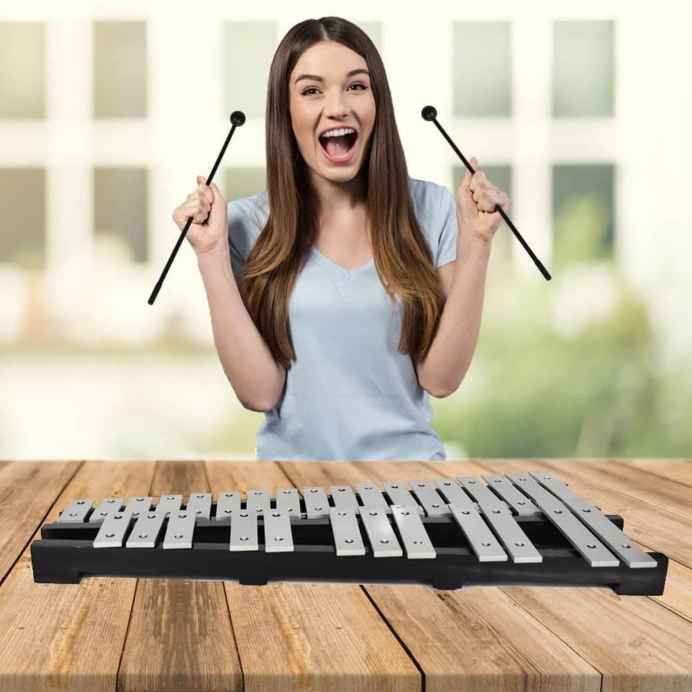 30 Notes Foldable Glockenspiel Xylophone Vibraphone Percussion Instrument (Black