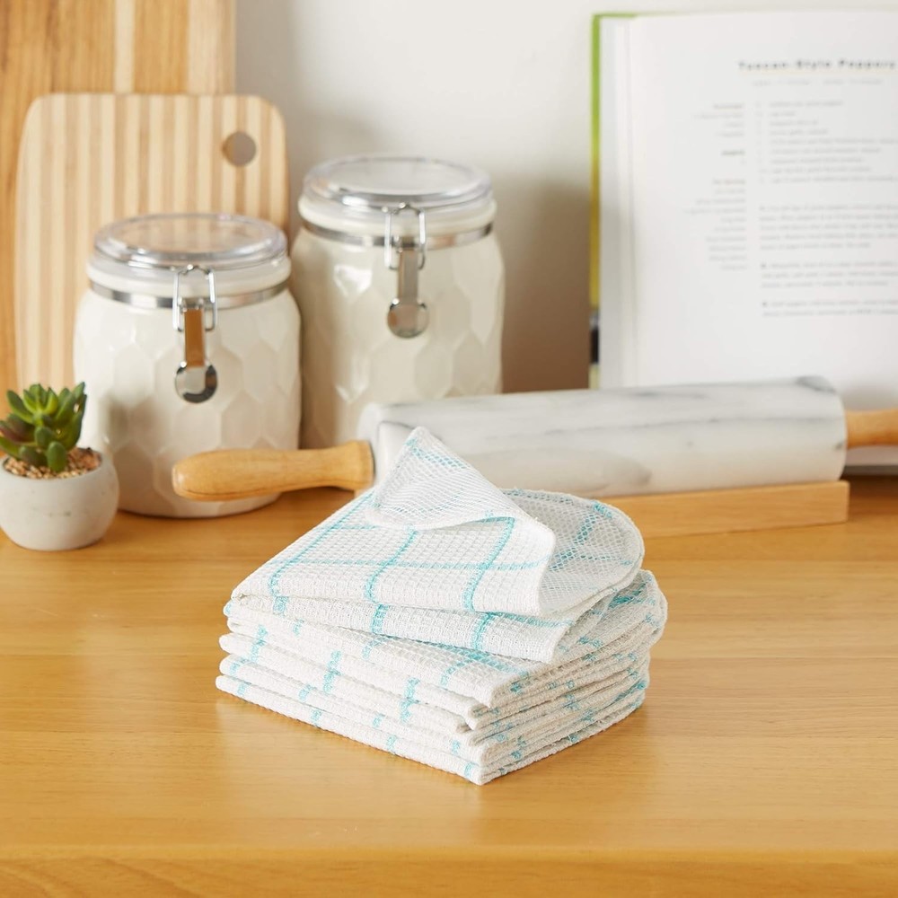 Scrubber Dishcloths, Cotton/Polyester, 6 Pack