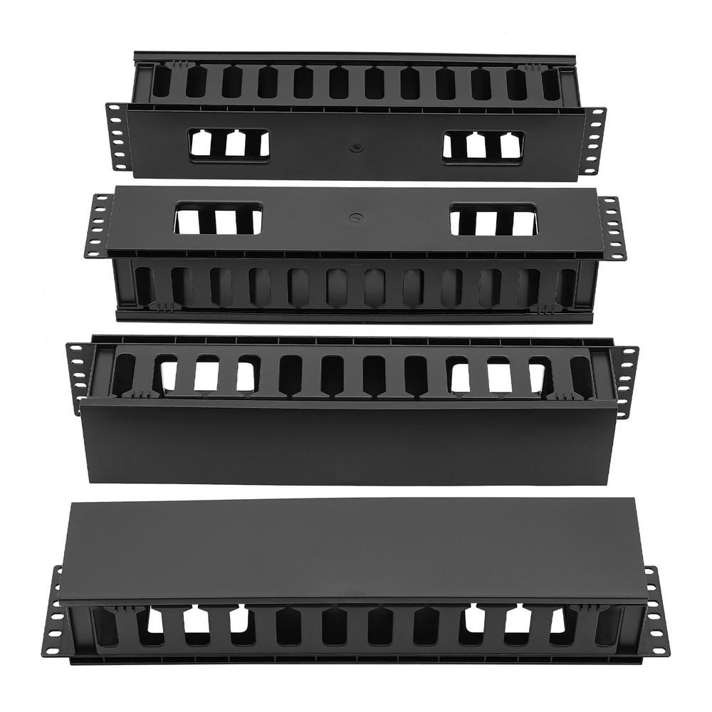 4-Pack Horizontal Cable Organizer for 19-Inch Racks - Efficient Management