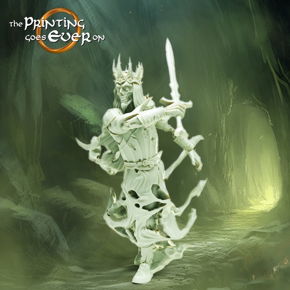 Ghost King Skeleton Undead Fighter Miniature | D&D DnD |