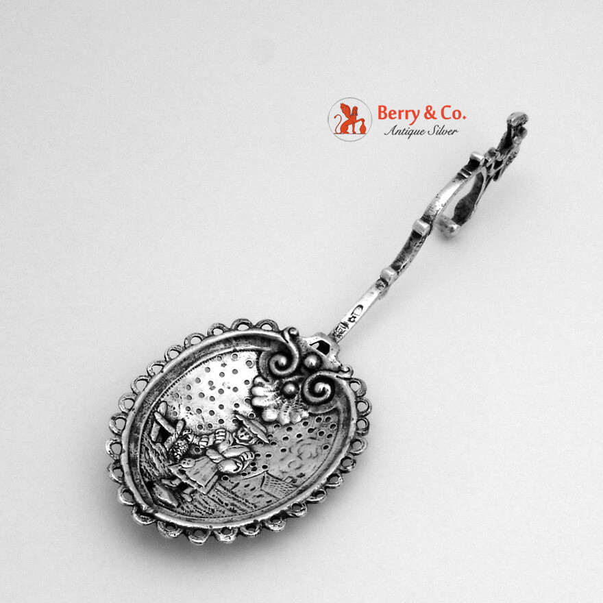 Monkey Spoon German 800 Silver Eagle Finial Figural Bowl 1880
