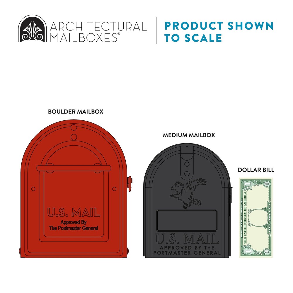 Architectural Mailboxes 79007RSR Boulder Mailbox, Red
