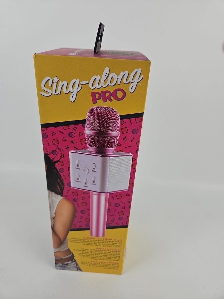 SING ALONG PRO WIRELESS BLUETOOTH KARAOKE HANDHELD MICROPHONE - PINK