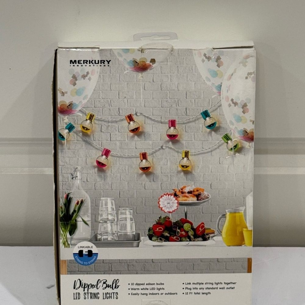 NEW MERKURY Innovations Multicolor Dipped Bulb LED String Lights