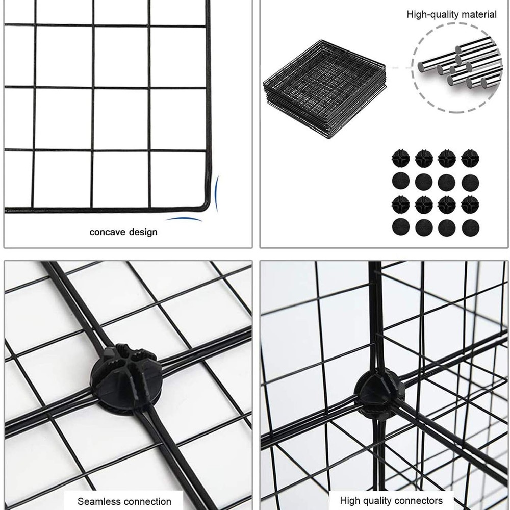 Wire Cube Storage 12-Cube Organizer Metal C Grids Bins Shelving Modular