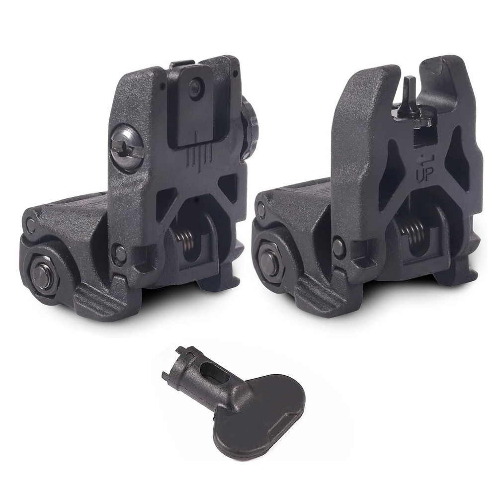 Flip Up Sight New Generation Front & Rear Back Up Sight Set Black