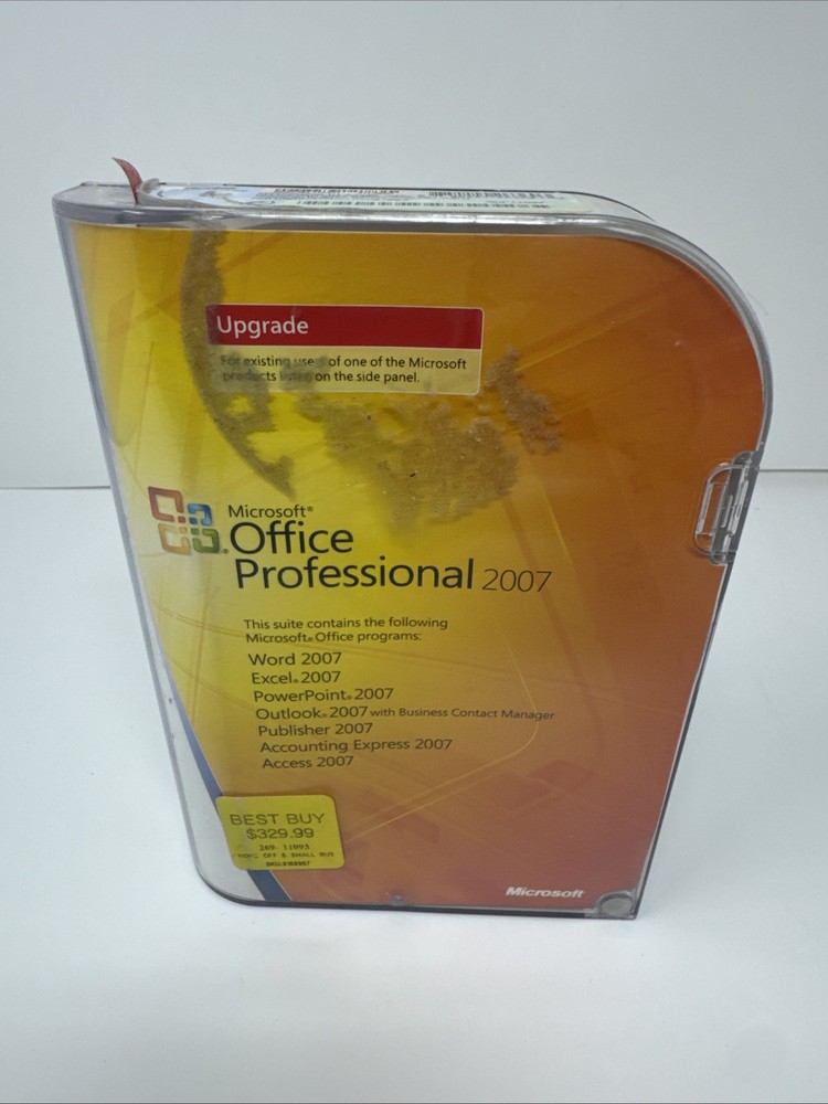 Microsoft Office Professional 2007 Upgrade Complete Windows Software w/Key