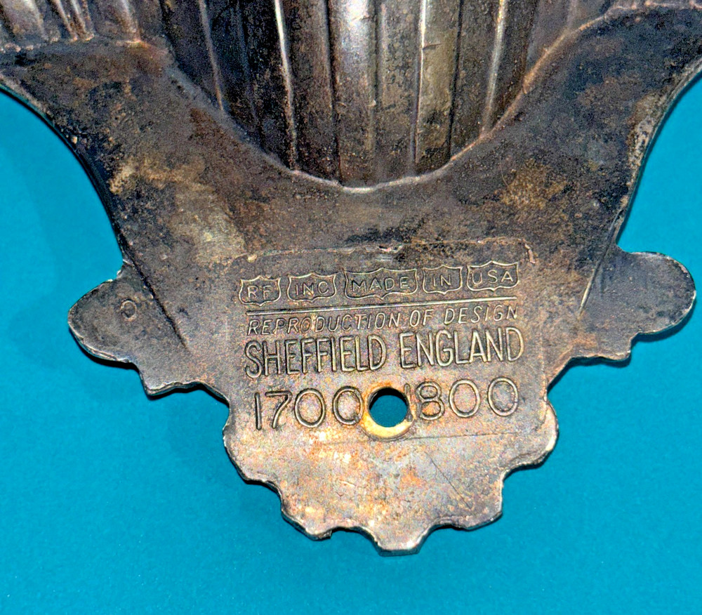 Vintage Sheffield England 1700-1800 Shell Wall Pocket RF Inc USA Made