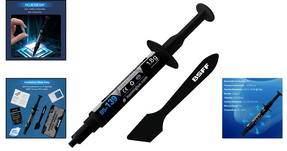 High-Performance 1.8g Thermal Paste - Safe, Durable & Easy Apply for CPUs