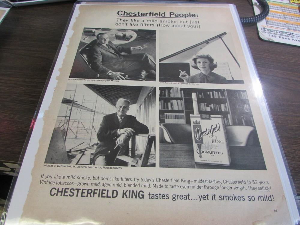 CHESTERFIELD POEPLE - CHESTERFILED KING CIGARETTES    - AD