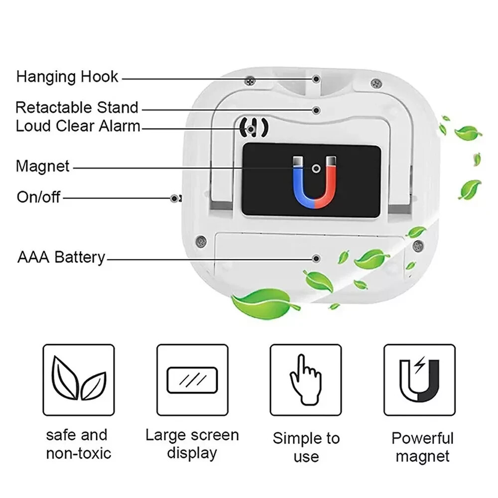 Large LCD Digital Kitchen Cooking Timer Count Down Up Clock Loud Alarm Magnetic