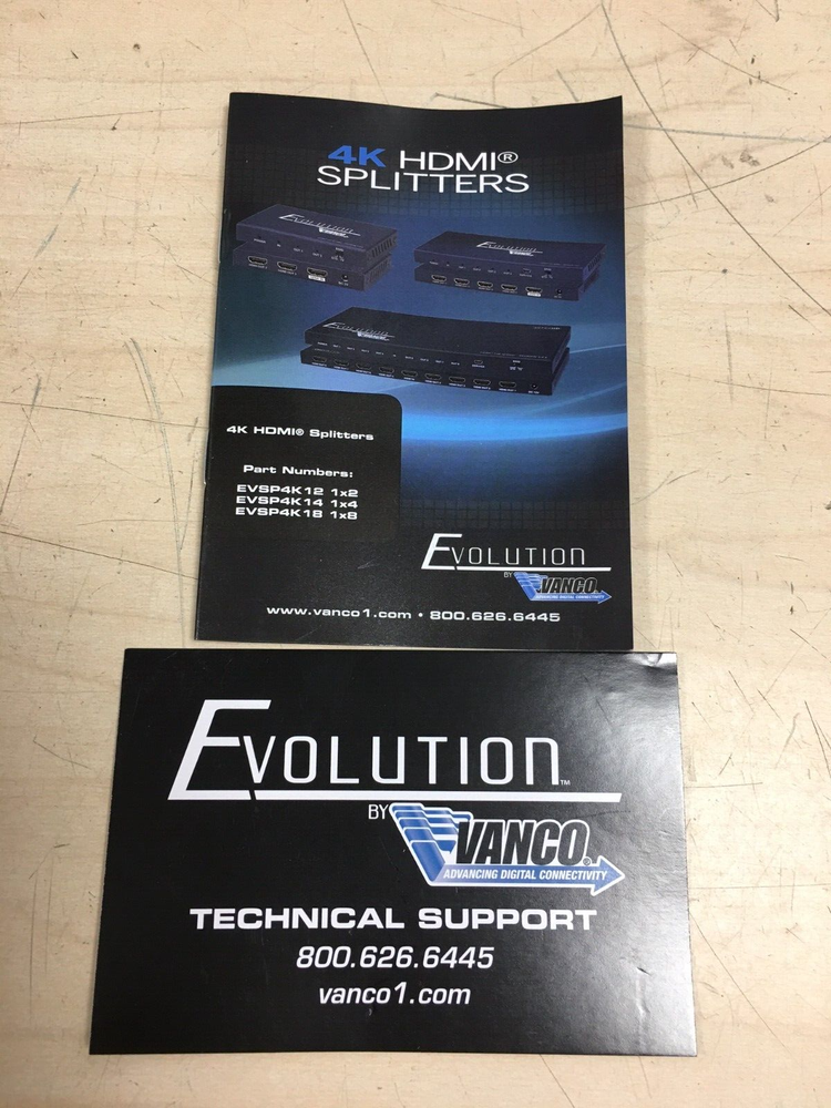 EVOLUTION BY VANCO ULTRA SLIM HDMI 1X2 4k UHD SPLITTER EVSLIM12 (TESTED)