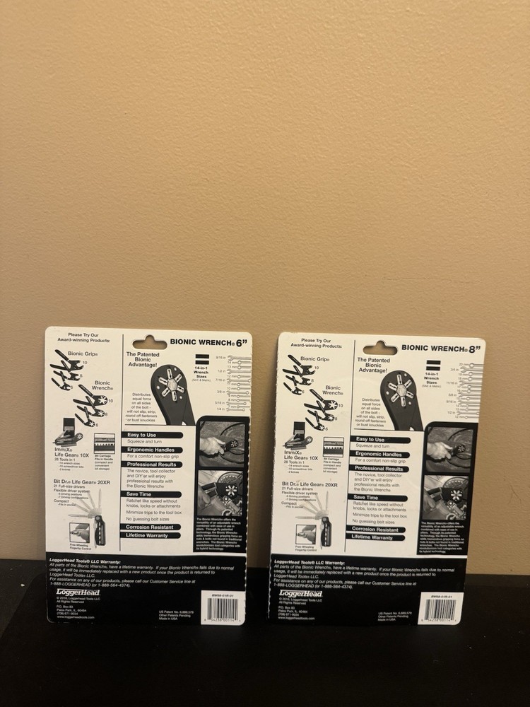 Loggerhead Tools 6" and 8" Bionic Wrench Set