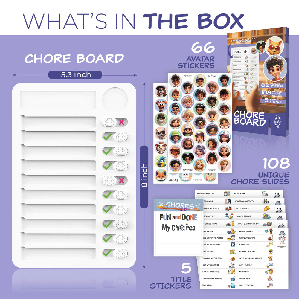 Magnetic Chore Chart for Kids - Daily Routine Chart, Visual Schedule Checklist