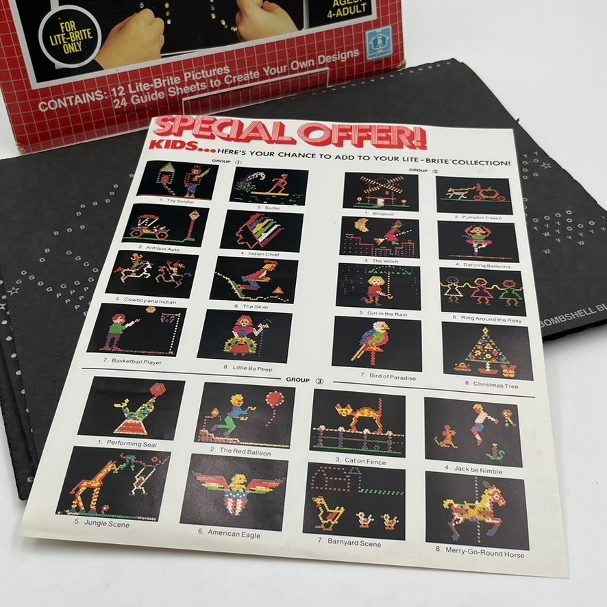 VTG 1986 Original Lite Brite Paper Patterns Transformers Decepticon Unpunched
