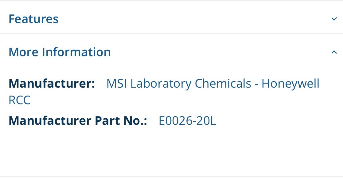 Ethyl Ether ACS Anhydrous E0026-20L . New Sealed Metal Can