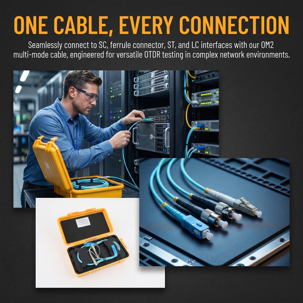 Fiber Optic OTDR Launch Cable Boxs Multimode OM2 SC/UPC-SC/UPC