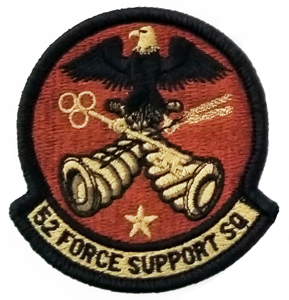 US Air Force 52nd Force Support Squadron Subdued Hook Back Patch