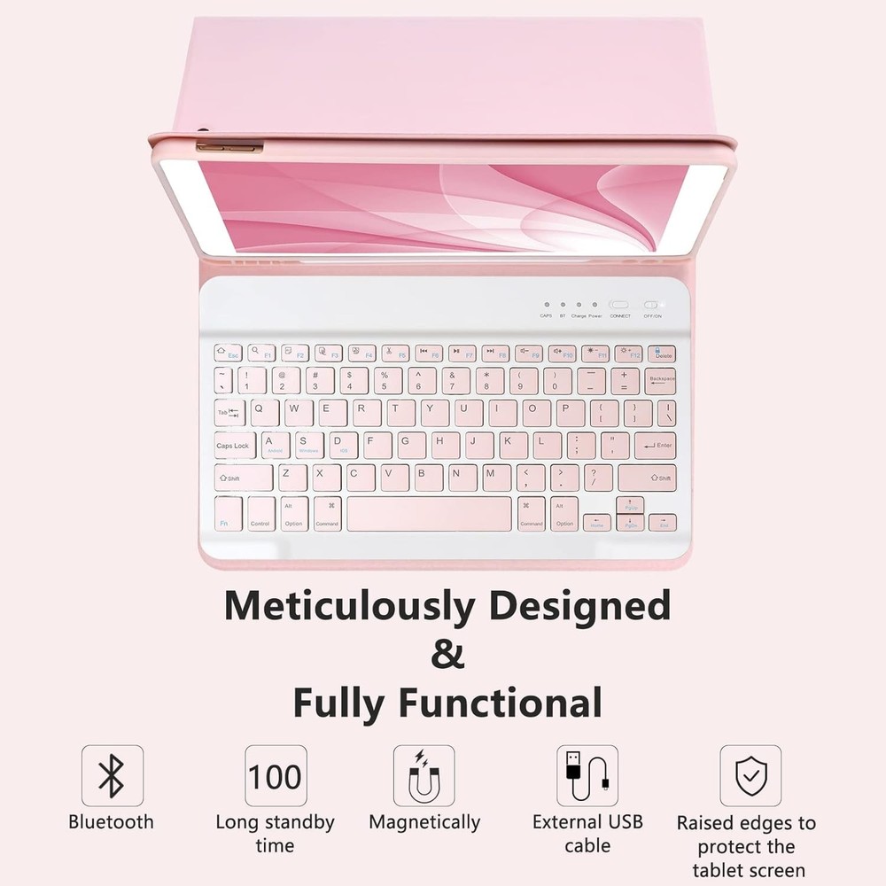 Keyboard Case for Ipad 10.2" 9Th 8Th 7Th Generation, with Detachable Bluetooth a