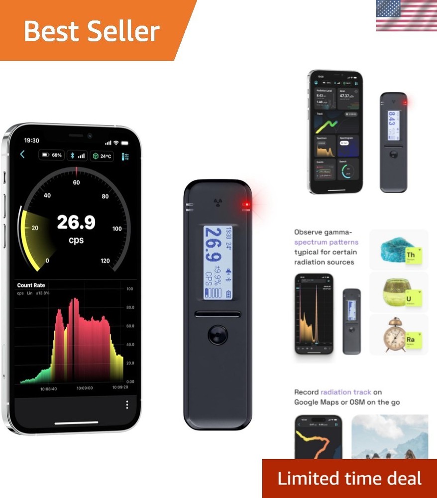 Advanced Geiger Counter with Isotope Visualization and Mobile App Functionality