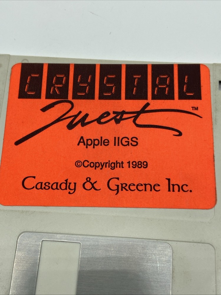 1989 Crystal Quest Apple IIGS VTG PC Floppy Disk Untested