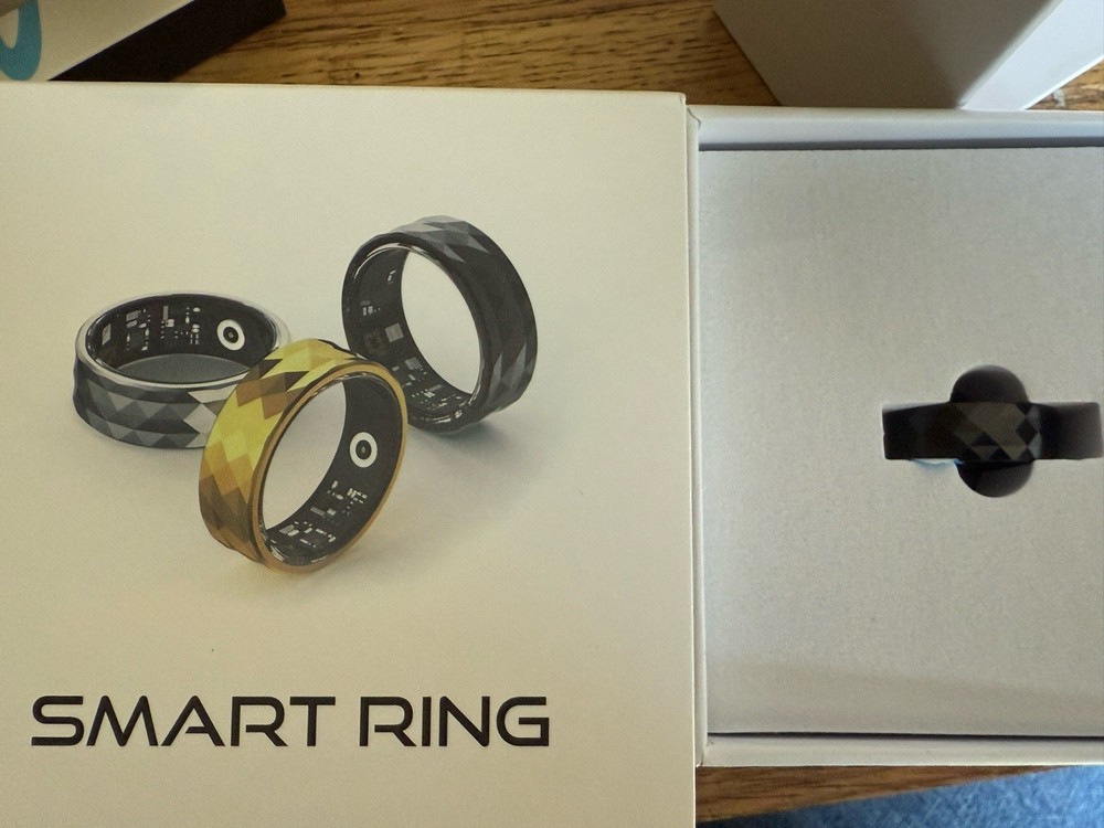 Smart Ring Black Geometric Design size 10 smart ring - Black -