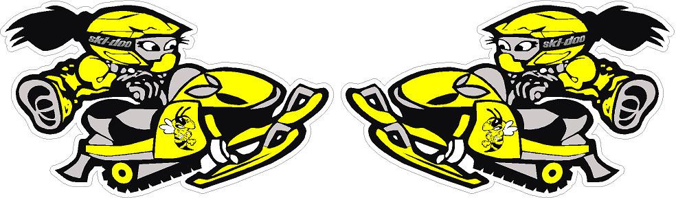 SLED CHICK SNOWMOBILE WINDOW DECAL STICKER